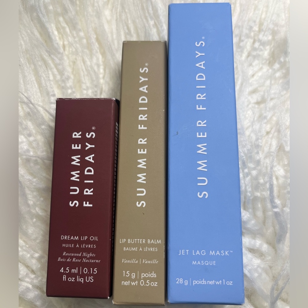 Summer Fridays Lip Butter Balm-Lip Oil -Jet lag mask SET 💙